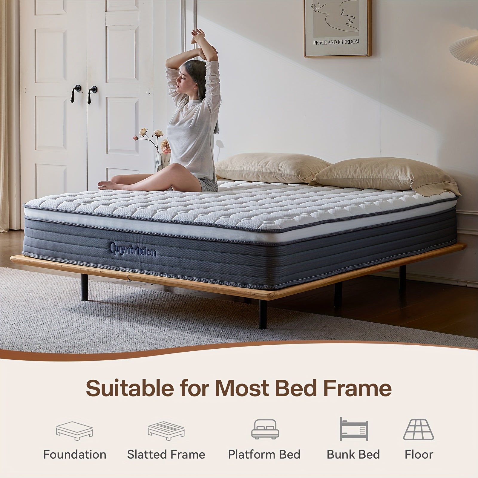 12 Inch Hybrid Mattresses In A Box with Gel Memory Foam, Bed Mattress, Individual Pocket Spring Hybrid Mattress, for Cool Sleep Relieving Pressure Relief, Medium Firm Mattresses, CertiPUR-US