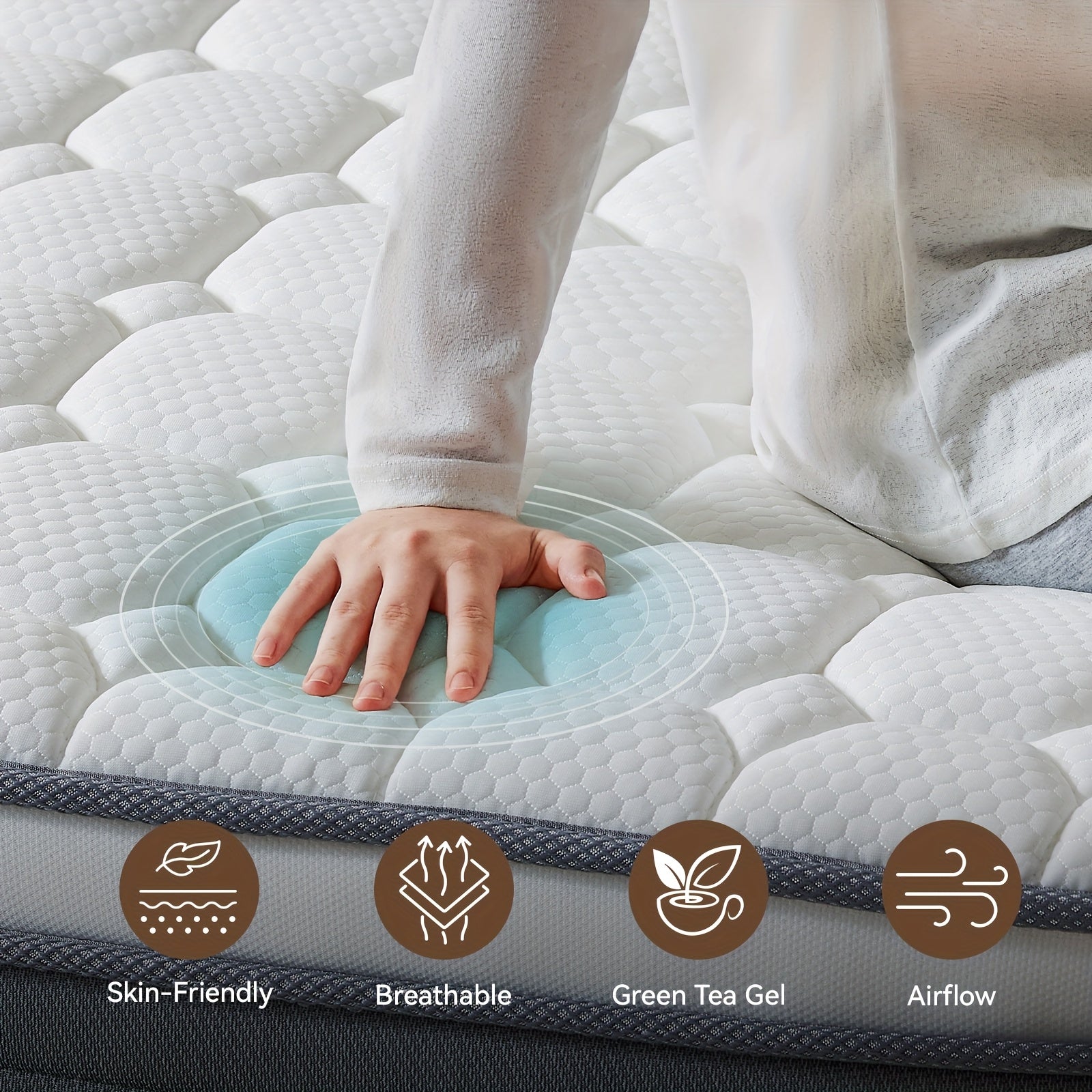 12 Inch Hybrid Mattresses In A Box with Gel Memory Foam, Bed Mattress, Individual Pocket Spring Hybrid Mattress, for Cool Sleep Relieving Pressure Relief, Medium Firm Mattresses, CertiPUR-US