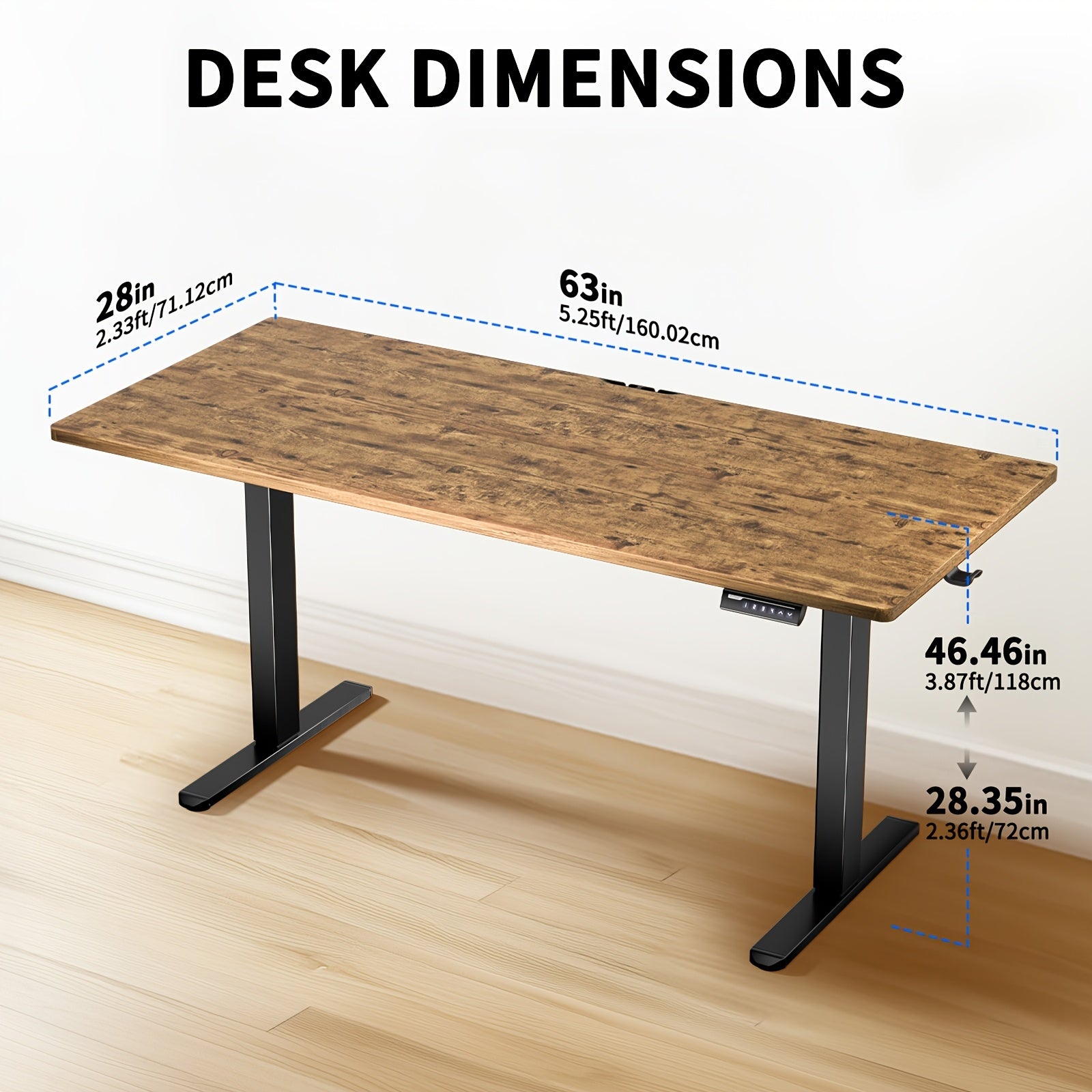 Electric lifting table, 48\u002F55\u002F63 inch adjustable electric upright table, electronic game table, ergonomic adjustable height lifting table computer desk, electric lifting table frame