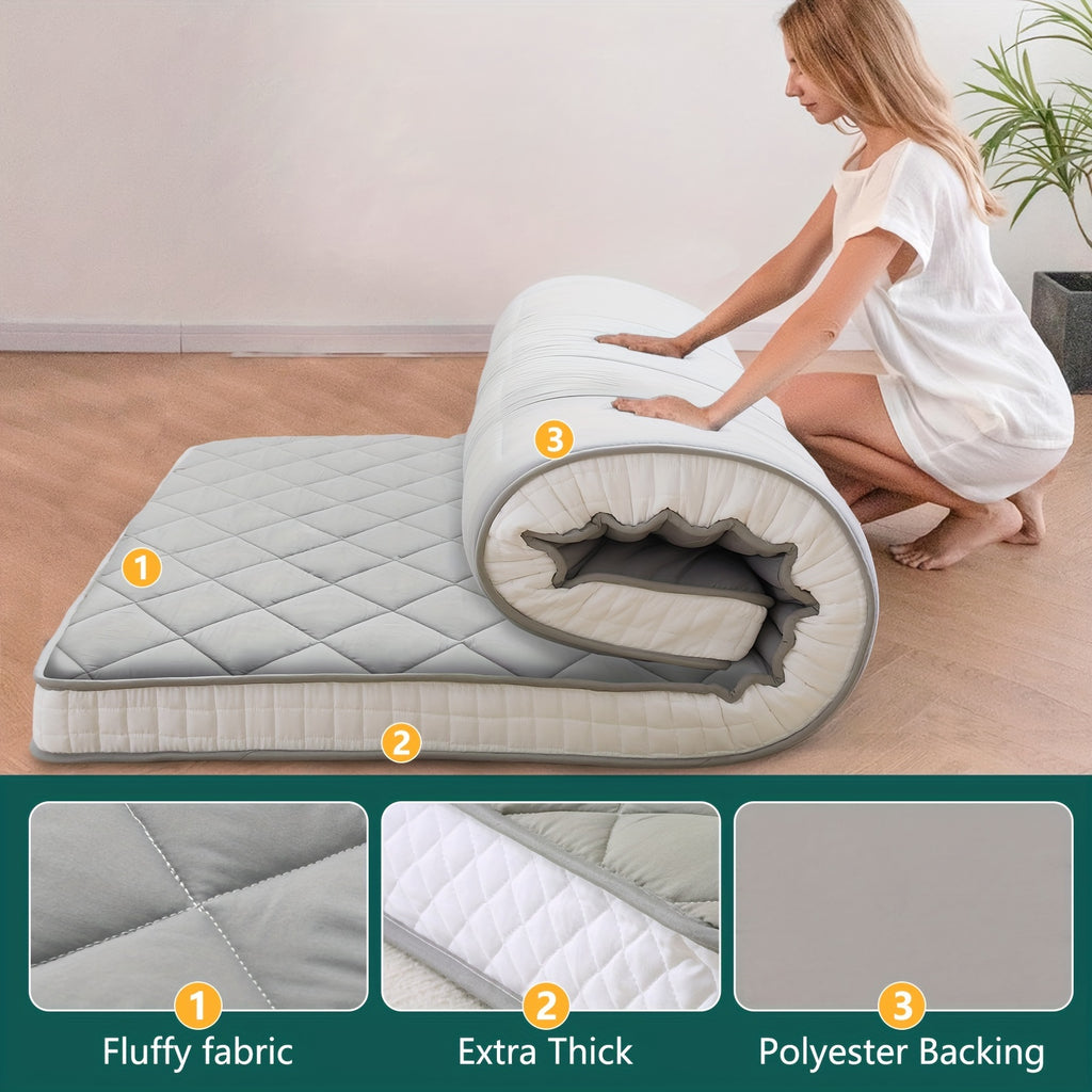 LILYPELLE Foldable Twin Mattress, Portable Japanese Futon Floor Mattress, Tatami Sleeping Mat for Adults, Roll Up Guest Camping Mattress