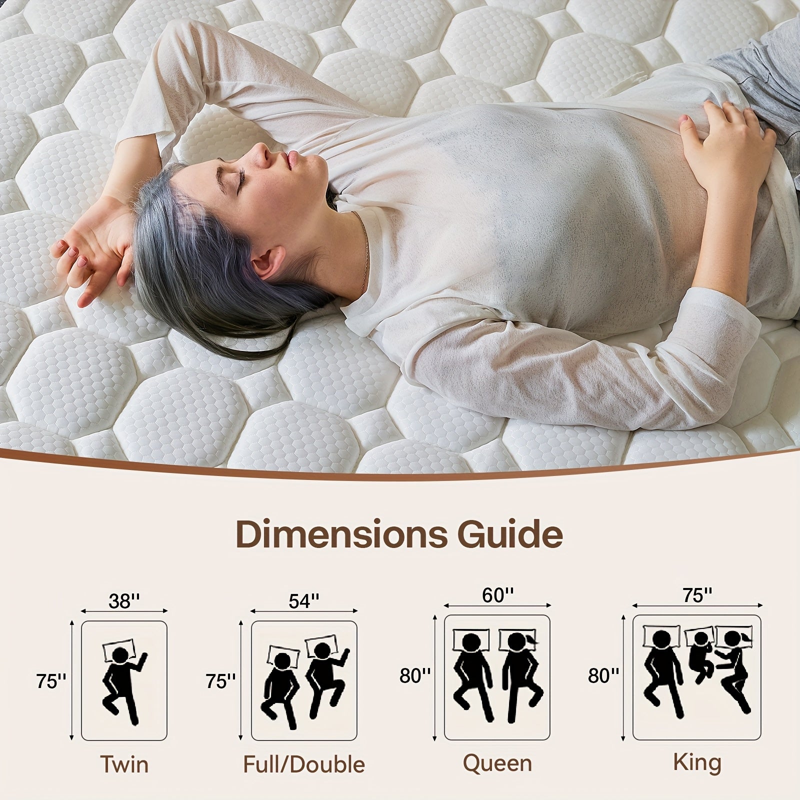 12 Inch Hybrid Mattresses In A Box with Gel Memory Foam, Bed Mattress, Individual Pocket Spring Hybrid Mattress, for Cool Sleep Relieving Pressure Relief, Medium Firm Mattresses, CertiPUR-US