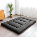 4 Inch Thickened Japanese Floor Futon Pad Foldable Tatami Sleeping Pad Roll Up Floor Bed Cushion with Portable Storage Bag for Travel Camping Guest Room Dormitory Lounger