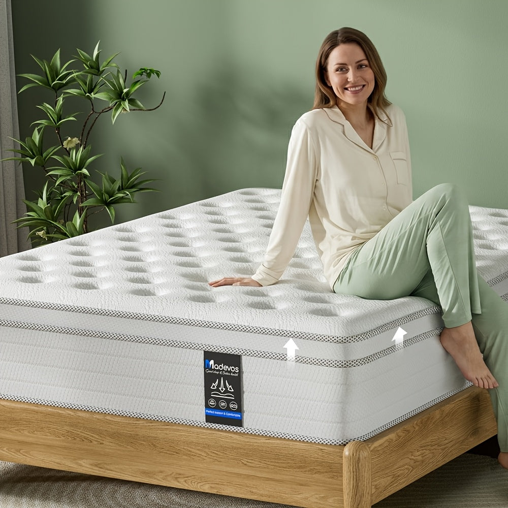 Cooling Gel Large Size Mattresses in 10-Inch, 12-Inch, And 14-Inch Options, Packed in a Box with Pocket Spring Memory Foam
