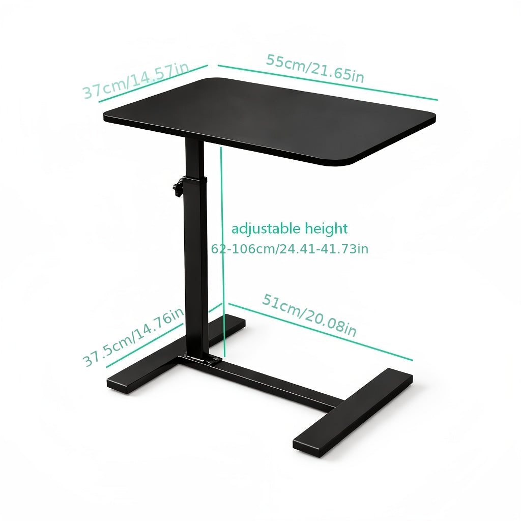 Mobile Lift Top Table with Hidden Wheels Adjustable Height Straight Leg Desk for Sofa Side Table Bedside Study And Office Workstation Home Use