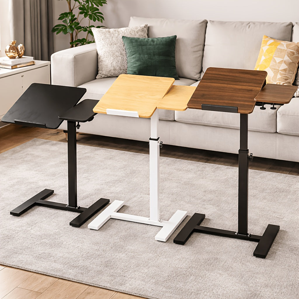 Office Tables Computer Workstations Mobile Lift Top Laptop Desk With Hidden Wheels Adjustable Height Rolling Computer Table Tilting Desktop Sofa Side Table Study Desk Home Office Living Room Couch Use