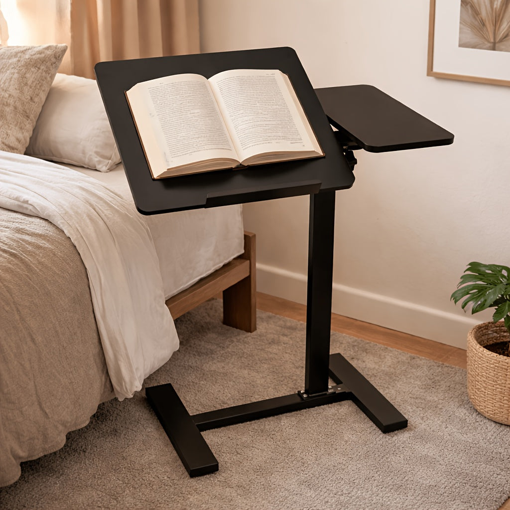 Office Tables Computer Workstations Mobile Lift Top Laptop Desk With Hidden Wheels Adjustable Height Rolling Computer Table Tilting Desktop Sofa Side Table Study Desk Home Office Living Room Couch Use